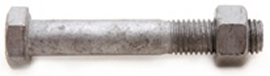 M12 Hex Bolt & Nut Galvanised Grade 4.8