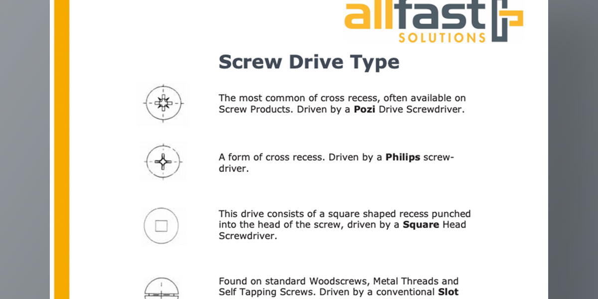 Screw Drive Type - Allfast Solutions
