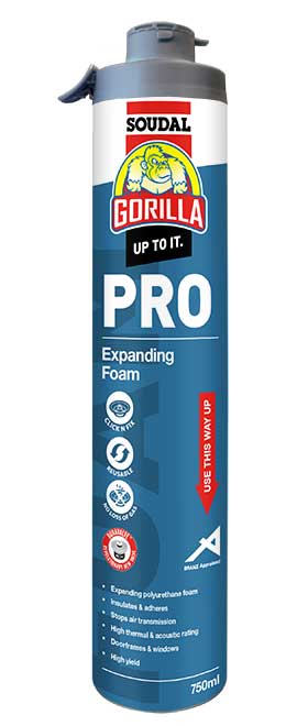 Gorilla Pro Expanding Foam Click & Fix 750ml