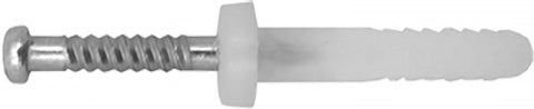 Nail-in Nylon Anchor Stainless Pin - Round Head