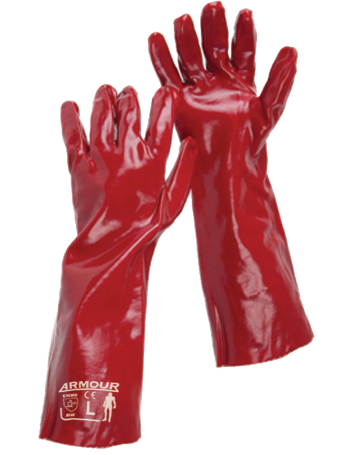 PVC Cuff Glove Red