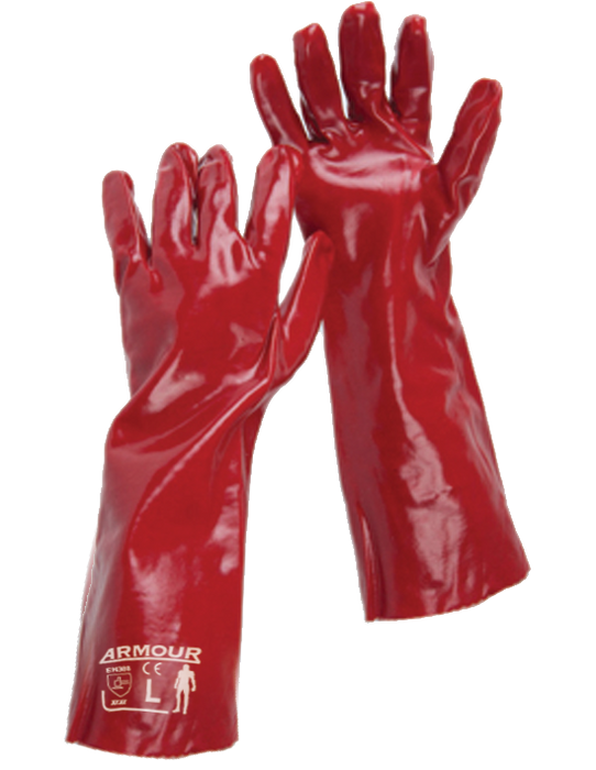 PVC Cuff Glove Red