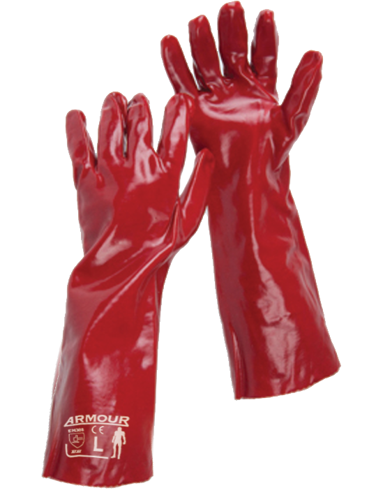 PVC Cuff Glove Red